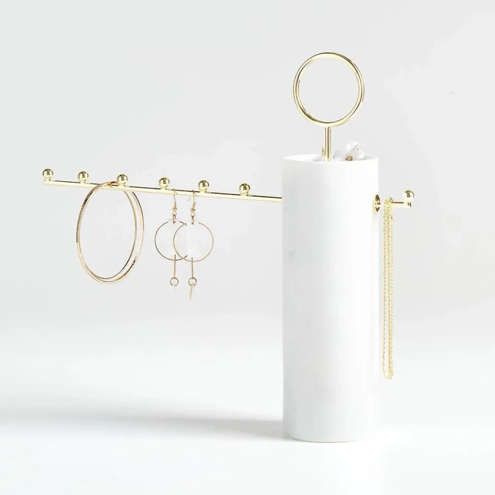 Crate & Barrel Paulina Marble Jewelry Stand